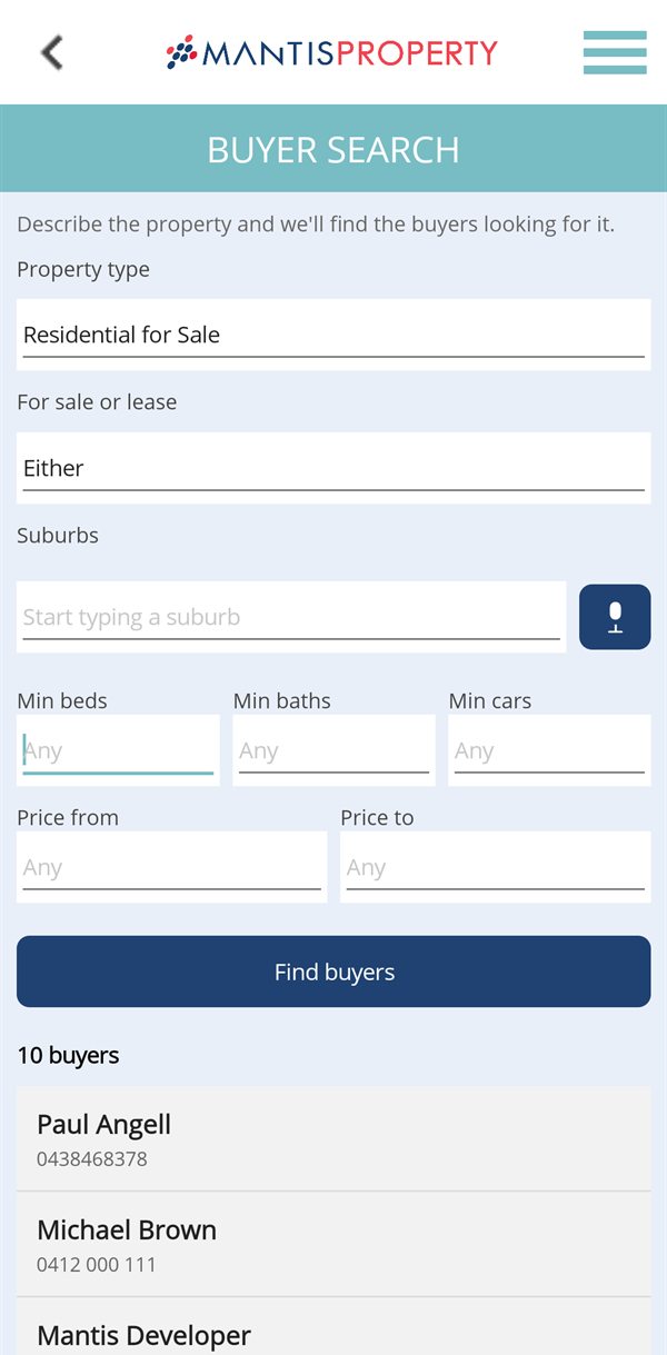 Mantis Sales buyer search